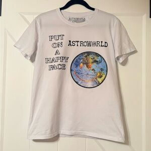 Astroworld Put On A Happy Face Graphic Tee Medium Cactus Jack Tour Shirt Travis